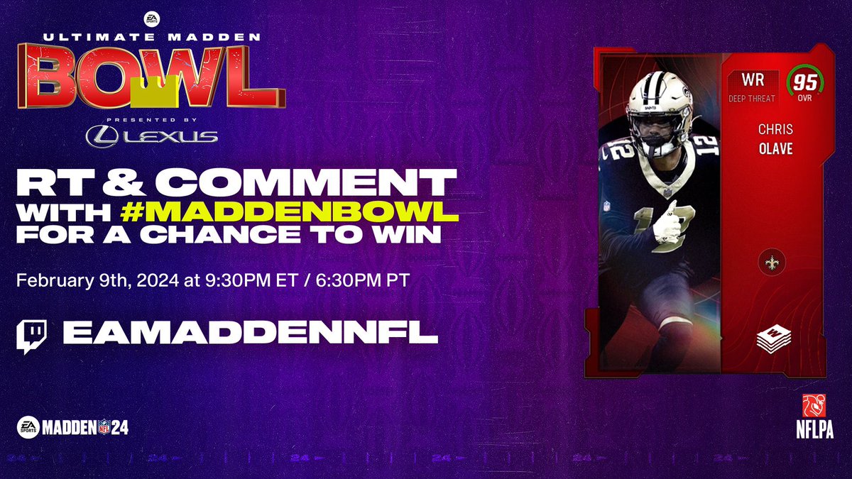 🚨MADDEN BOWL FINALS TONIGHT <a href="/Henry773_/">Henry Leverette</a> VS <a href="/WesleyyG/">Wesley Gittens</a> 🚨

Retweet, FOLLOW, and Comment #MaddenBowl for a Chance at this CHRIS OLAVE 

Tune into the MCS Broadcast at 9:30 Pm EST 

WHO YALL GOT?

twitch.tv/EAMaddenNFL