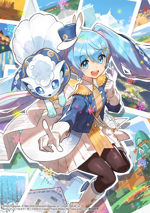 ohhh tomorrow we have a theme with Snow mikuAlolan vulpix being sure is here -remember are mades on Hokkaido the festivity and in 2019 are have a collaboration with a snow miku too andboth vulpix are Hokkaido's ambassadors 