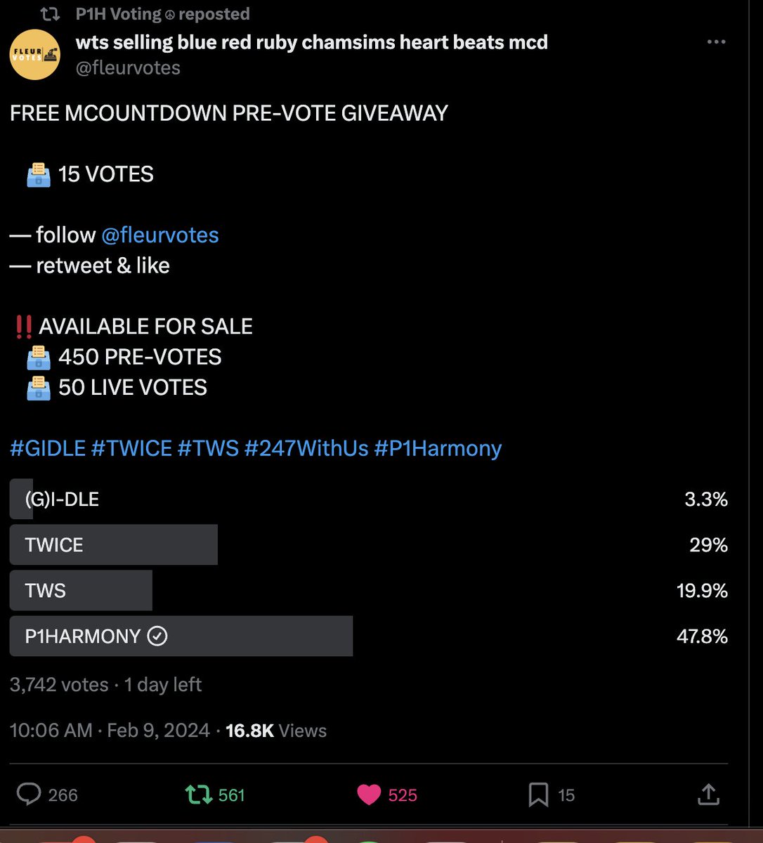 0613p1ece's tweet photo. @fleurvotes @p1ecevotings done! for p1harmony #p1harmony @P1H_official https://t.co/ECJhwVTi2p