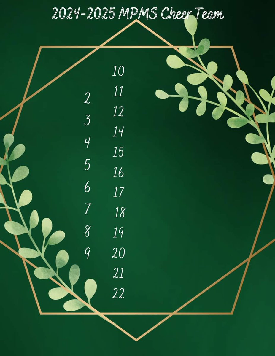 HornetBuzzMPMS's tweet image. We want to congratulate all of the girls that tried out for the 2024-2025 Mance Park Middle School team. We are looking forward to an amazing season. 💚🖤🤍
#MPMS2025 #CheerMPMS #HornetNation #BuildingChampions