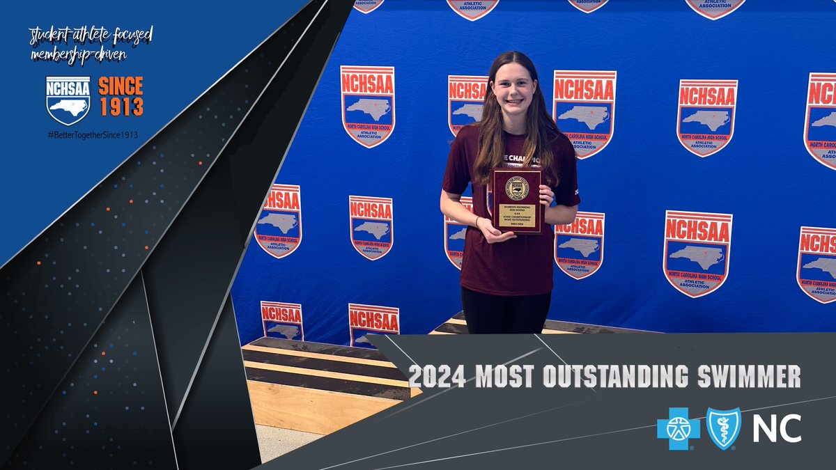 NCHSAA's tweet photo. 🚨 Give it up for the 2024 1A/2A Most Outstanding Swimmers!!!! 🚨

➡️Alexandra Tysinger, Burns HS @BurnsHighSchool 
➡️ Luke Nebrich, West Davidson HS 

#BetterTogetherSince1913
#NCHSAASWIM https://t.co/uuuo86EZGD