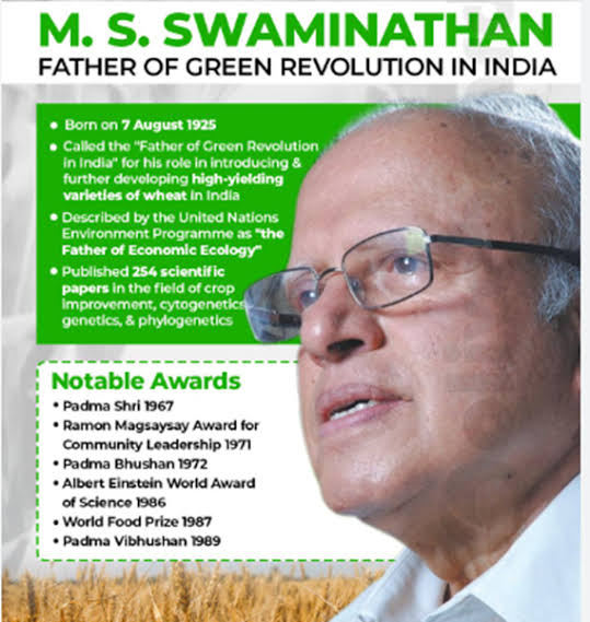 If agriculture goes wrong, nothing else will have a chance to go right. #M.S.Swaminathan #BharatRatnaAward A moment of great pride for all scientists..