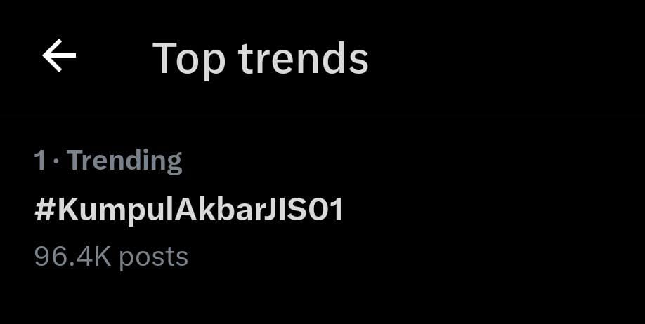 Gw lagi nyari hastag yang bisa dijadikan trending topic dunia, ternyata  #KumpulAkbarJIS01 sedang menduduki Top Trending Indonesia

Yang setuju jadiin trending Topic Dunia silakan Retweet / repost !