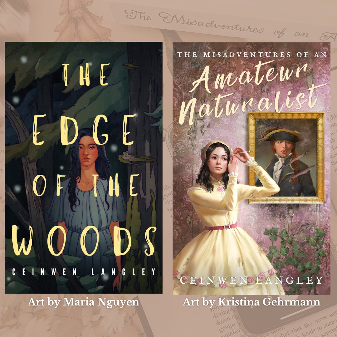 The Edge of the Woods cover and chapter headers were illustrated by @DTNart, and The Misadventures of an Amateur Naturalist cover was illustrated by @KristinaDraws, with additional art by Anne Barnetson. All incredible artists, and I'm so lucky they said yes to the projects 🙏