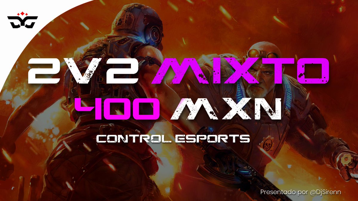Torneo: Mi Valentín 

Modo: 2v2 Mixto (Control Esports)

Prizepool: 400 mxn 

Inscripción: Gratis

Requisitos: 
Seguir a twitch.tv/djsirenn 
Seguir a <a href="/TeMpTcA/">TeMp Tactical</a> 
Dar ❤️ y ♻️

Mandar pruebas a <a href="/TheDjSirenn/">Dj Sirenn</a> 

Fecha: 15 y 16 de febrero, 8:00 pm CDMX 

Cupos: 16 Equipos