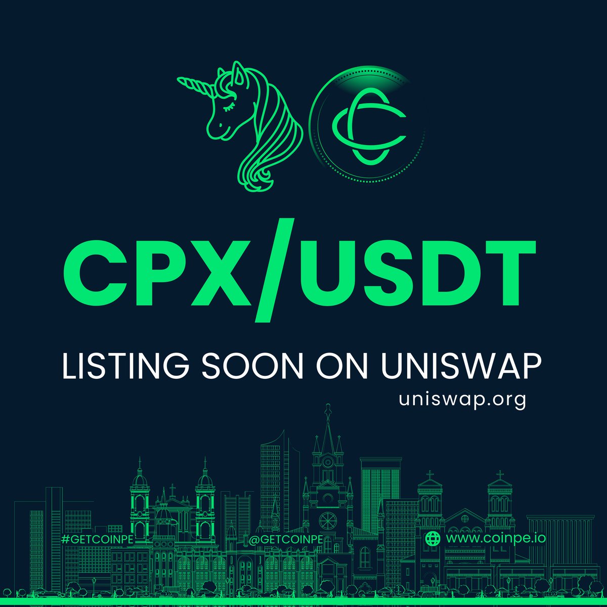 getCoinpe's tweet photo. 🚀 Dear Lovely Coinpe Community! 🚀

Get ready for the launch of the much-anticipated Cashcoin (CPX) token on Uniswap - it's happening very soon! 🌐🚀🎉 🌈 

#Cashcoin #UniswapLaunch #StakingRewards #CryptoExcitement #getcoinpe #coinpe #BCFC #crypto #CryptoNews #Bitcoin #ElonMusk https://t.co/Y23BF3uRJP