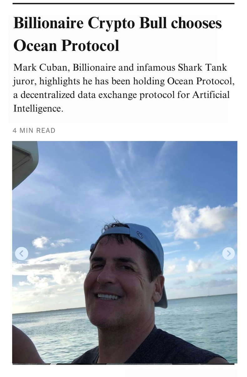 Not fake news 😏! Welcome aboard <a href="/mcuban/">Mark Cuban</a>.

$OCEAN = #AI x Crypto.