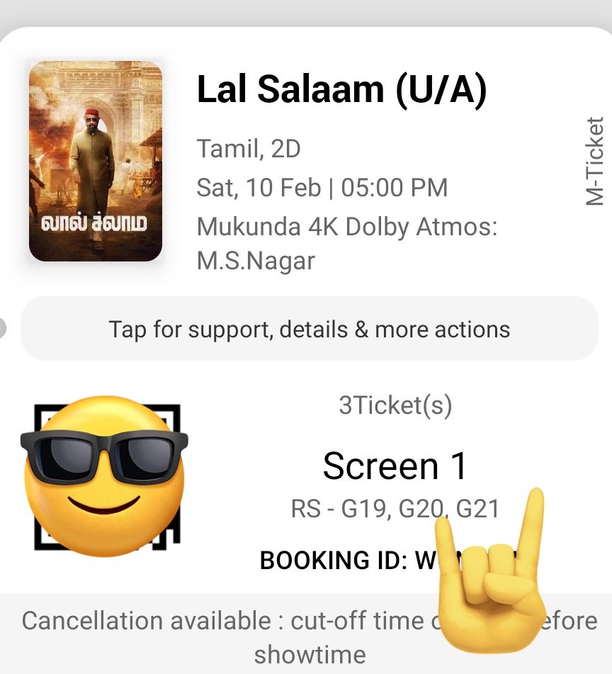 #LalSaalam Count 2 booked to watch again Moideeen bhaii..Senthil..Therthiruvizha portions in first half and intense power packed 2nd half. fans favourite theater #Mukunda #Bangalore one of the highest capacity audience theater #LalSalaamReview  #Rajinikanth #SuperstarRajinikanth