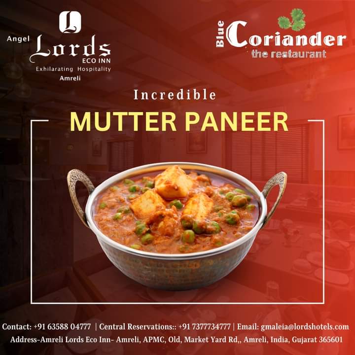 eco_lords's tweet photo. Introducing our incredible Mutter Paneer! 😋
Dive into a burst of flavors with every bite of this classic dish.
Experience the deliciousness for yourself!
#LordsHotels #AmreliGujarat #restaurantsbylords #MutterPaneer #DeliciousDish #FoodieFavorite #food #foodporn #foodie https://t.co/n75DTDOUY2
