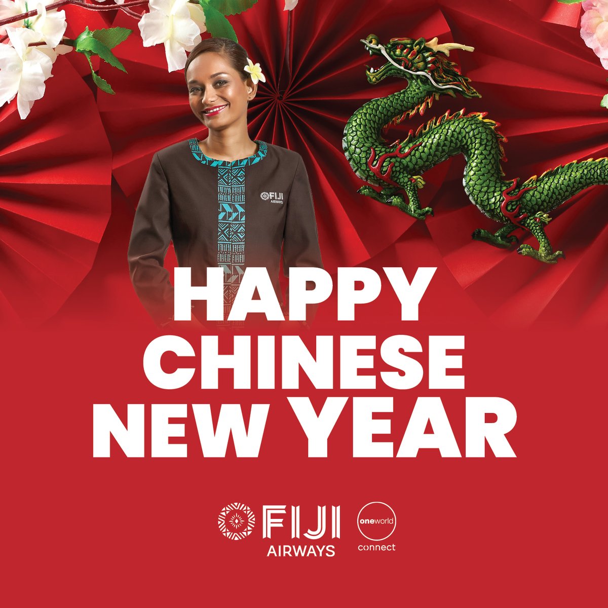 Wishing everyone a joyous Chinese New Year filled with prosperity, happiness, and good fortune from all of us at Fiji Airways! #chinesenewyear #yearofthedragon