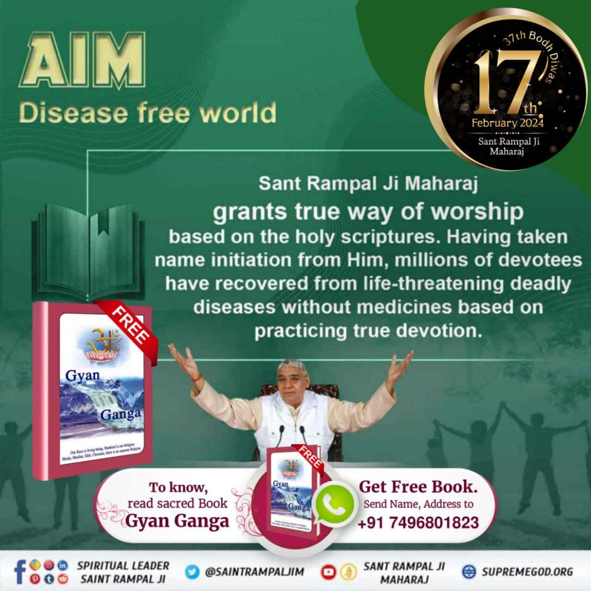 MeeraKu9838's tweet photo. #TheMission_Of_SantRampalJi
The aim of Sant Rampal Ji Maharaj Ji is to make India Vishwa Guru through His spiritual discourses.
7Days Left For Bodh Diwas https://t.co/W5PecNR1tz