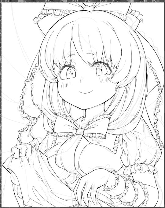 雛ちゃん線画大変だけど楽しい! 