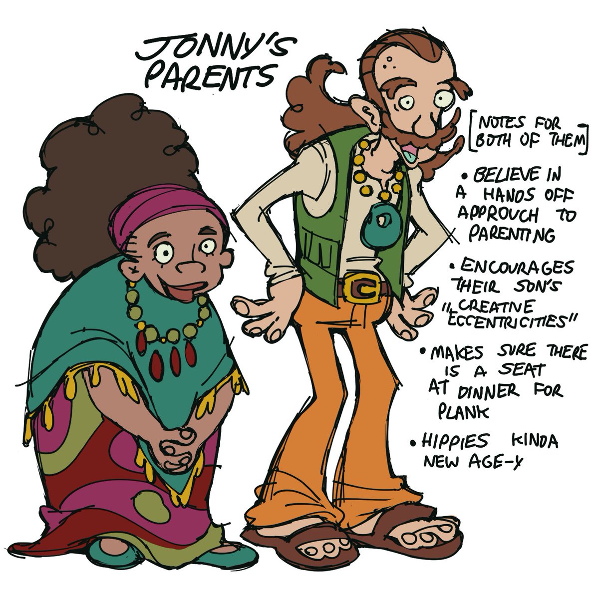 sketches for the parents of the other kids in the Cul-de-Sac
