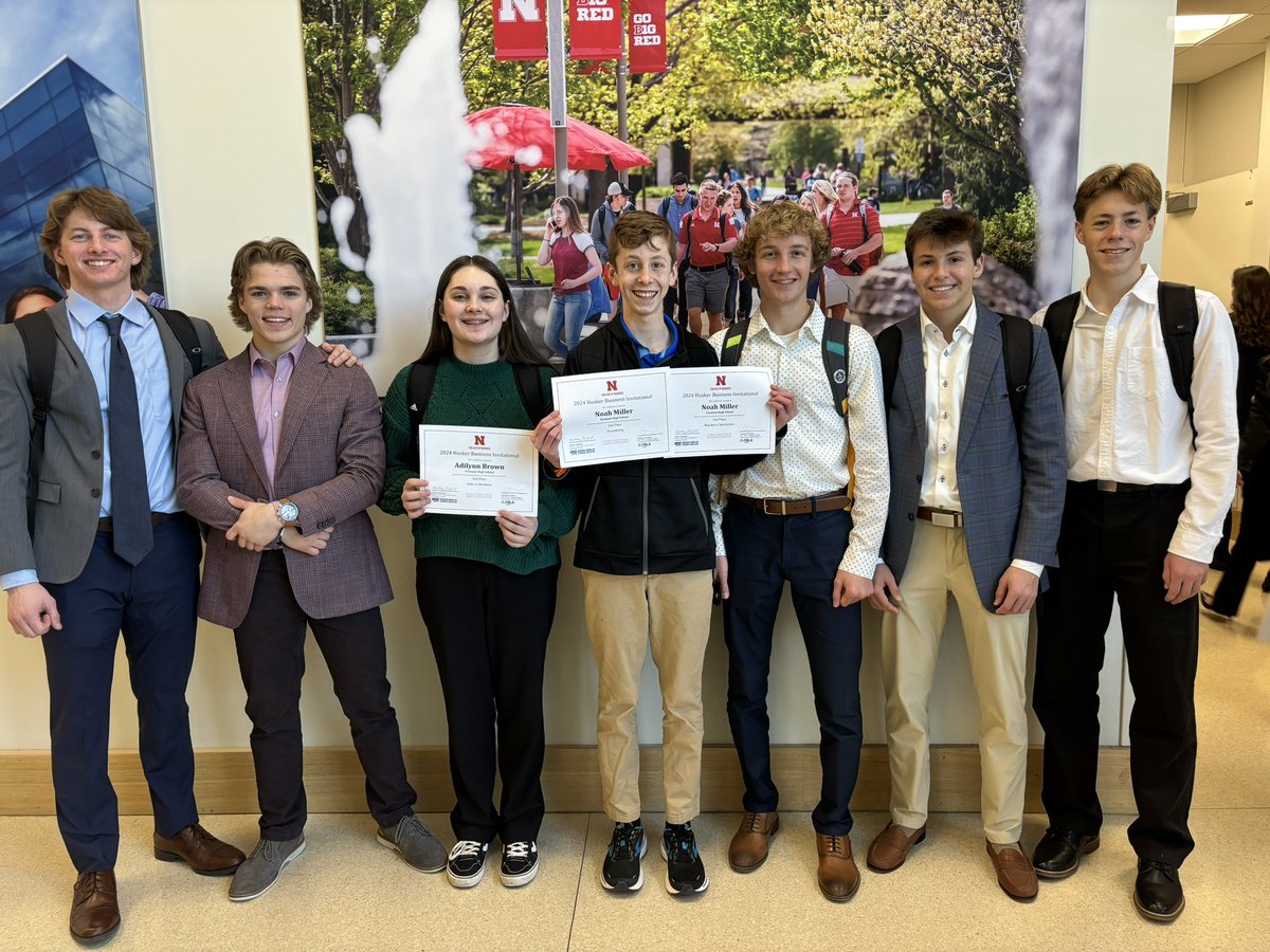 fremontbusdept's tweet photo. Congratulations to our award winners at the FBLA Husker Invite today. Noah Miller placed 2nd in Business Calculations and Accounting, and Adilynn Brown finished 2nd in Introduction to Business. A special thanks to the @UNLincoln College of Business for a great day! https://t.co/gZvFB2AOgT