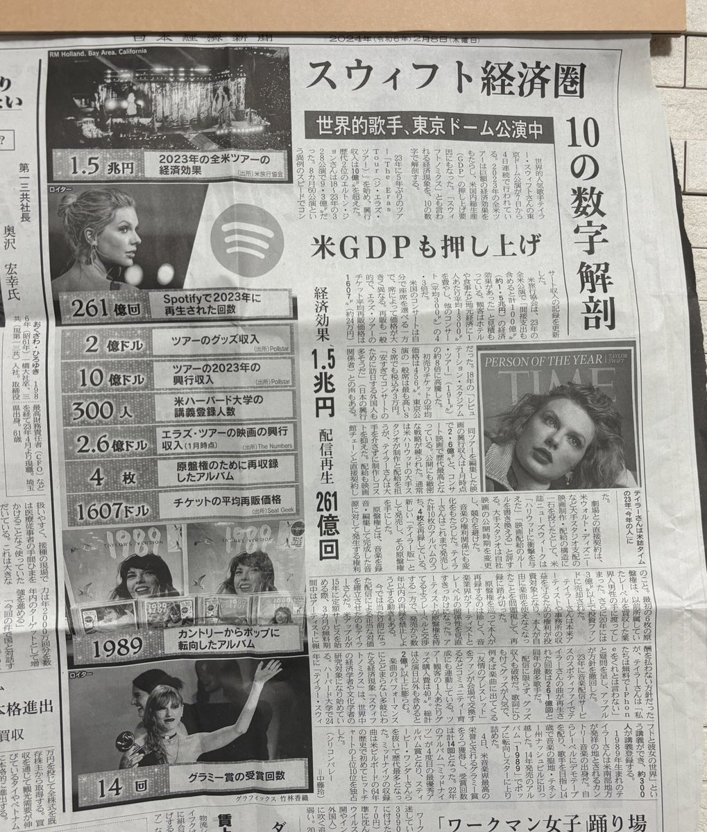 td_fu0's tweet photo. 父が取っておいてくれた日経のテイラーの記事！
#TaylorSwift https://t.co/MRhUOPDAzI