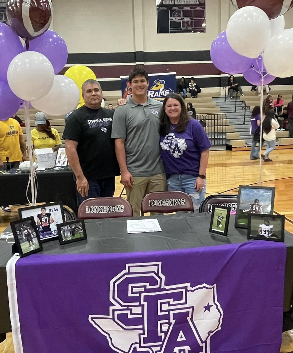 So extremely proud of these two guys. They are both going to do amazing things both on and off the field after they graduate. After 3 years in my classes, they will always be like one of my own kids. Way to go KJ and Cody! Harvard and SFA are lucky! ❤️🏈#WeAreFGR