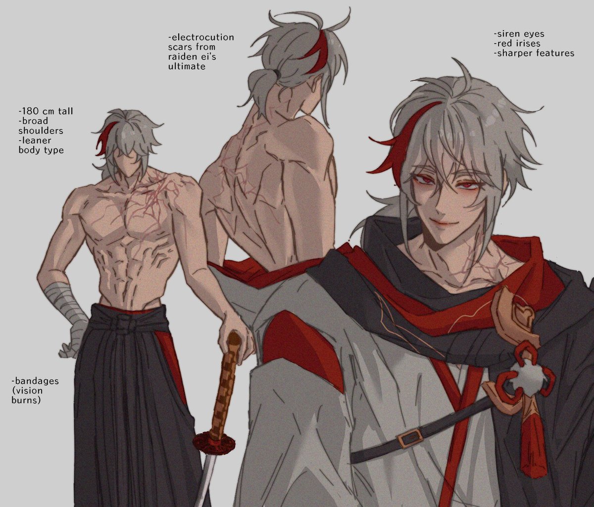 _loiryu's tweet image. body headcanons (extended)