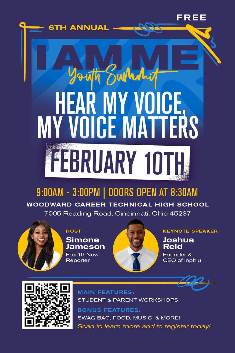 Excited and honored to be hosting this event for #GuidingLightMentoring tomorrow morning! Please come out and show support if you can. 🙏🏽🙏🏽👌🏾 #iamme #hearmyvoice #youthsummit2024 #woodwardcareertechnicalhighschool #GreaterCincinnati