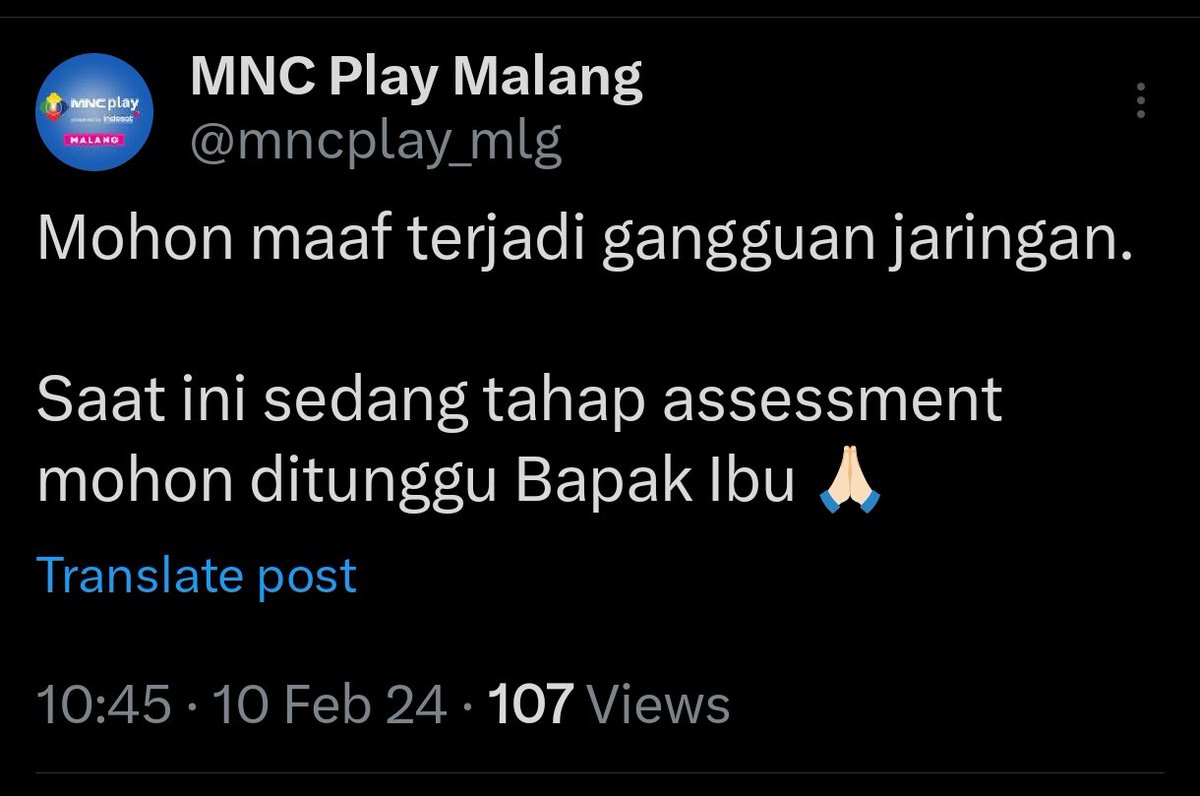 agusbktsnts's tweet photo. Bagi pengguna wifi @MNCPlayID @mncplay_mlg trouble @yusufgunawan @infomalang https://t.co/noc41Sb0TL