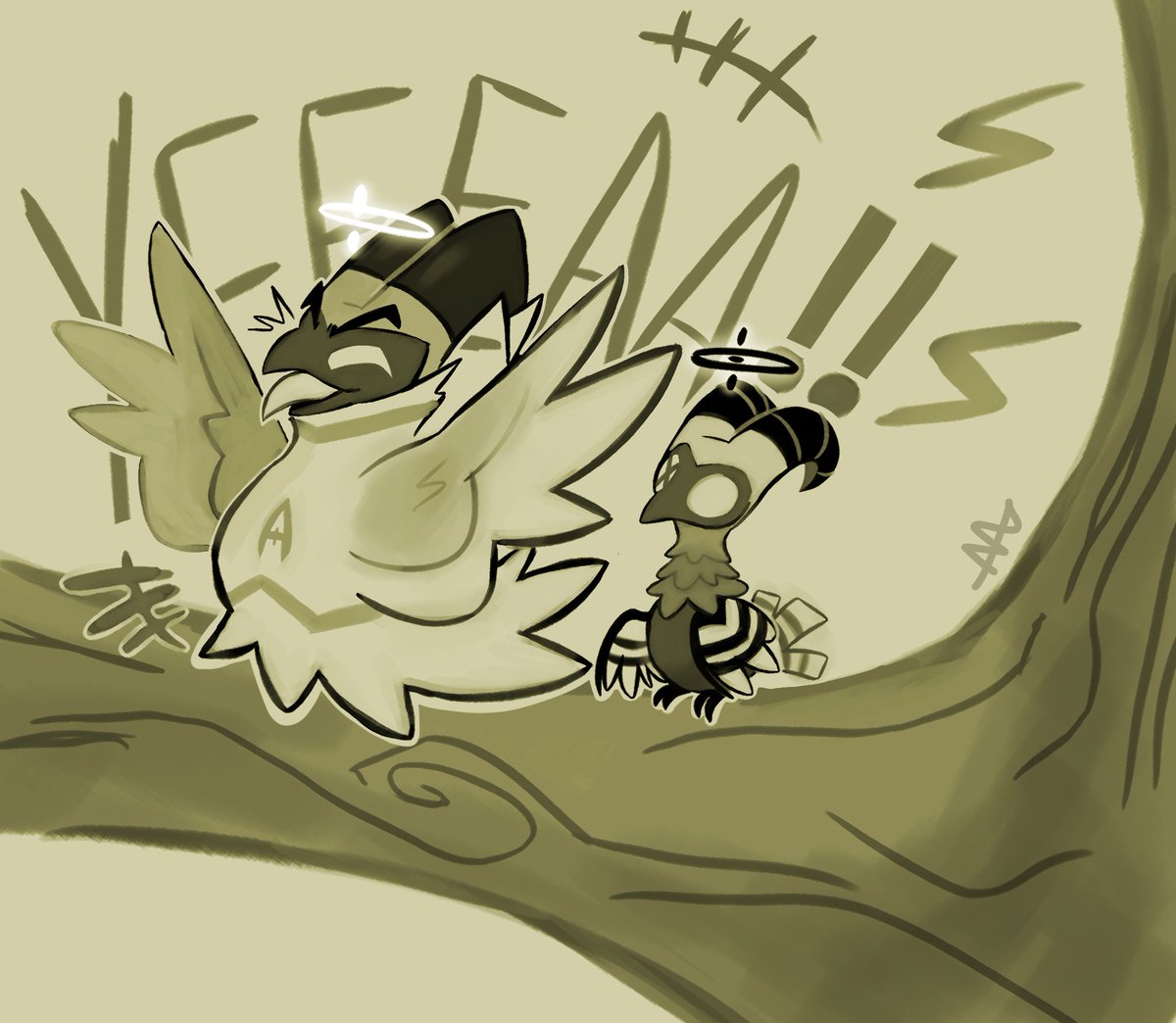 Silly dumb dumb birdos 
(Mañana quiza haya nuevo mini comic 💅💅 )
#HazbinHotelAdam #HazbinHotelLute #HazbinHotelFanart #HazbinHotel