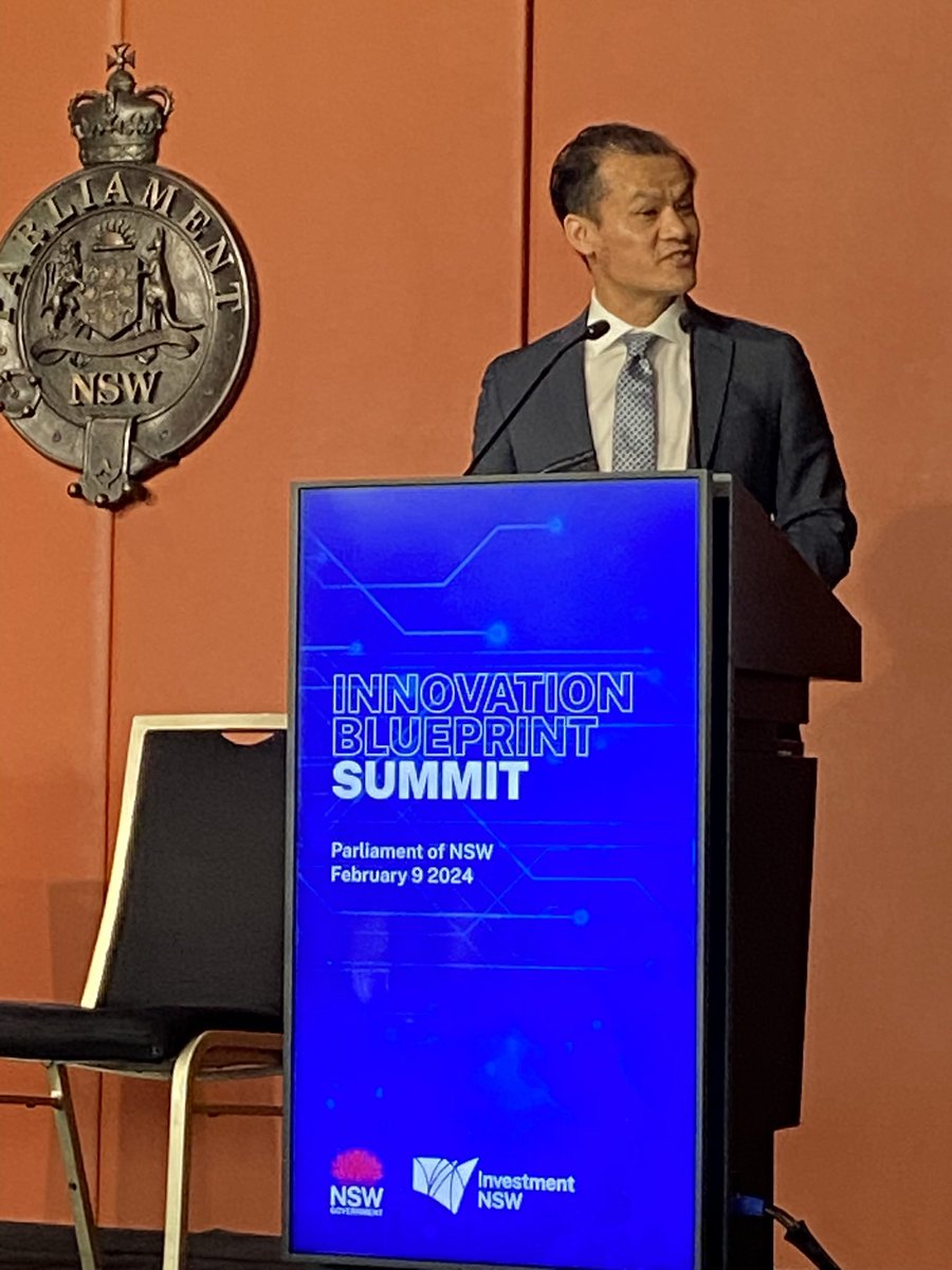 ProfRoyGreen's tweet photo. NSW Minister for #Science, #Technology &amp; #Innovation Anoulack Chanthivong tells the Innovation Blueprint Summit that progress to a more competitive &amp; dynamic knowledge economy will not come about with a transactional mindset but only with deeper engagement @InvestmentNSW https://t.co/vhcaK86i2V