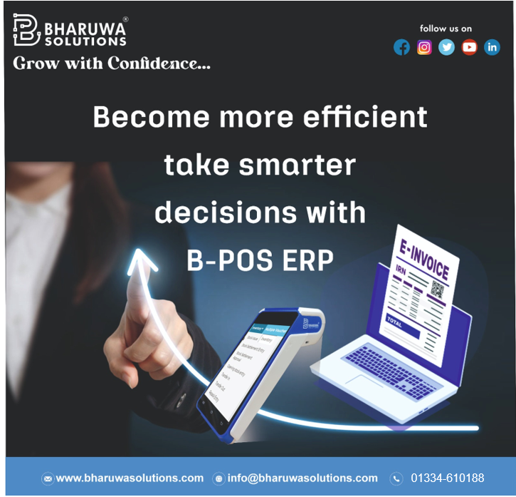 BharuwaS's tweet photo. Become more efficient take smarter decisions with B-POS ERP.
Book a Demo @ 01334-610188, info@bharuwasolutions.com
#BharuwaSolutions #BPOSERP #BPOS #Accounting #Billing #Inventory #ManageBusinessProcess #ExpandBusiness #CloudBackup #SimplifyBusiness #CloudBasedSoftware #Software https://t.co/WekFKHvekP