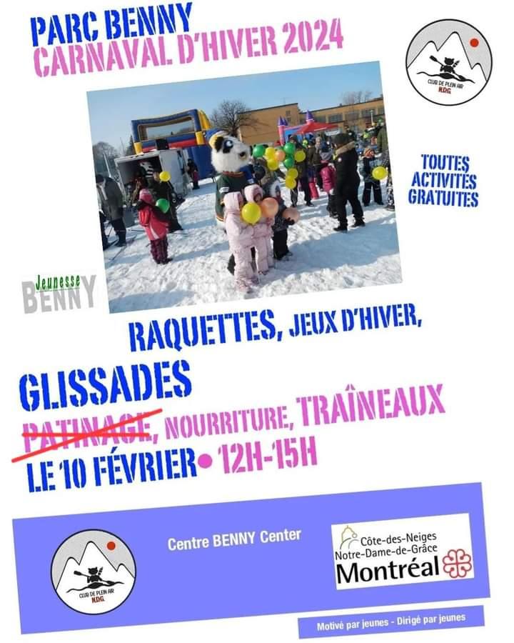 benny_ndg's tweet photo. On est tous prêts pour notre journée de Carnival demain! Malheureusement il n'y aura pas de patinage à cause des températures mais venez vous amusez avec le communauté! https://t.co/W7CQObsIym