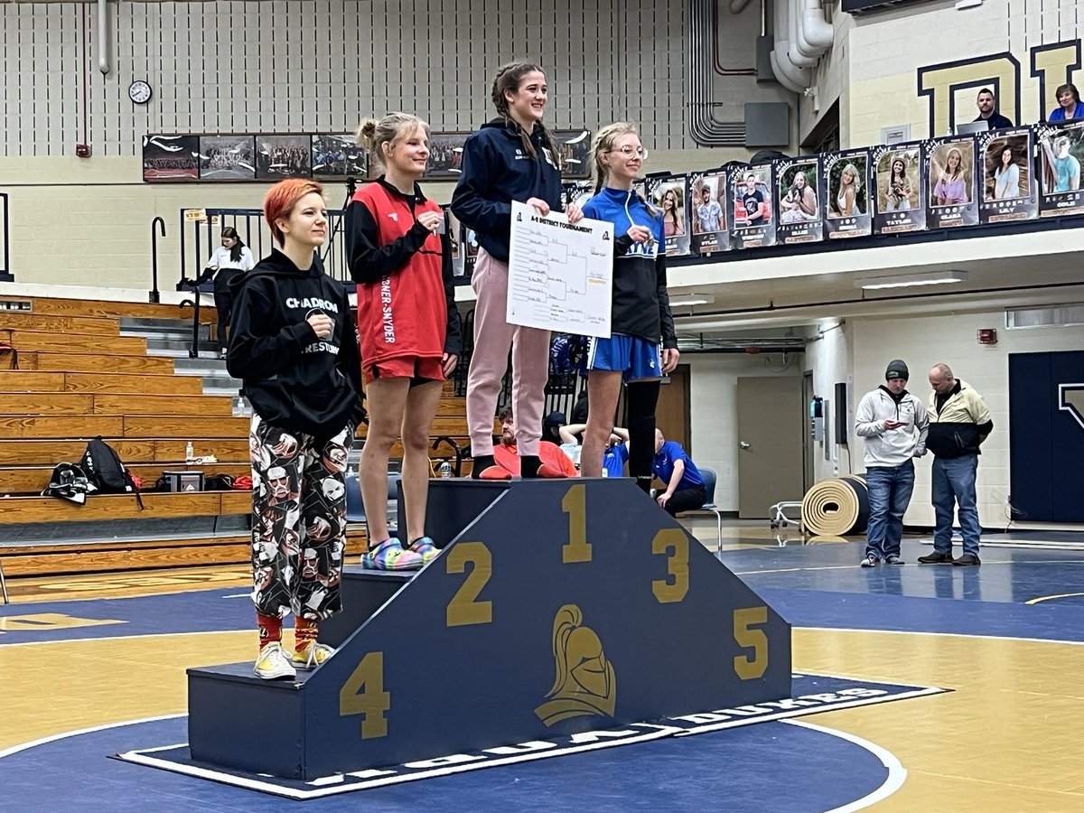 ladycardwr's tweet photo. NSAA Girls Wrestling District 2 Results:

100 Josey Werner, 4th
120 Bristol Prado, 1-2
145 Fia Rasmussen, 🥇
155 Addie Diers, 1-2

Werner and Rasmussen punch their tickets to the state tournament in Omaha next week!

#GoCardsNation @CPSCardinals @ChadronHS https://t.co/5zpniBFkEI