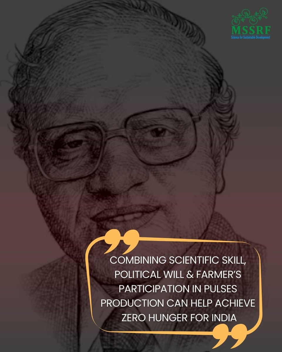 📢#WorldPulsesDay message Pulses are vital for a #food & #nutrition secure nation #MSSwaminathan is always remembered for his wise words pulse production + consumption #Pulses: Nourishing soil & people‼️ @doctorsoumya @MadhuraFAS @nityarao63 @AgriGoI @IcarIipr @PrinSciAdvOff
