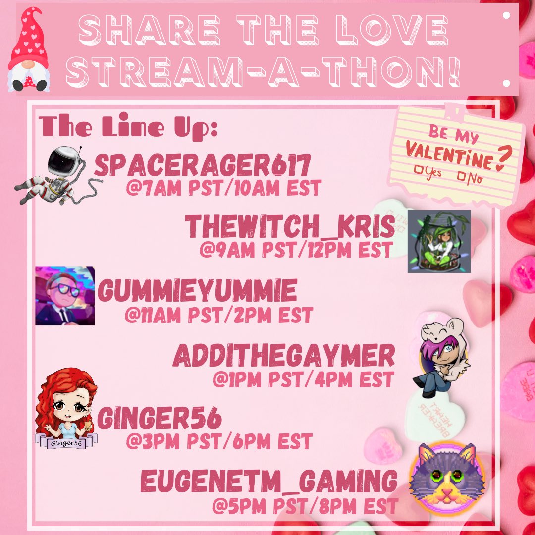LoungeCaffeine's tweet photo. It’s that time again! Come spend the day with us and spread the love. ❤️❤️❤️🧡🧡🧡💛💛💛💚💚💚🩵🩵🩵💙💙💙💜💜💜🩷🩷🩷🤍🤍🤍🤎🤎🤎🩶🩶🩶
@SpaceRager617 @EugeneTM_Gaming @AddiTheGaymer @Ginger56_gaming https://t.co/tMUJXJIPbZ
