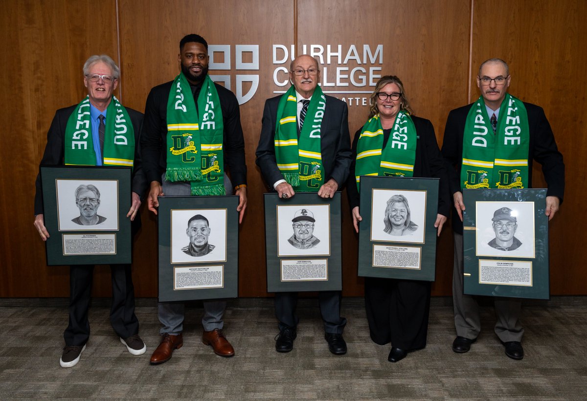 Congratulations to our five newest members of the Durham College Sports Hall of Fame!

Welcome to an elite club – Al, Anthony, Sam, Julie and Colin.