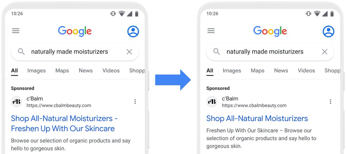 mab_says's tweet photo. Last week @GoogleAds announced 3 main updates. One of them was "One Headline Responsive Search Ads". They predict this would perform better.

Also, Other headlines will now be eligible to show at the beginning of the descriptions section.

#ppc2024 #googleads #marketing https://t.co/XDfKryveJK