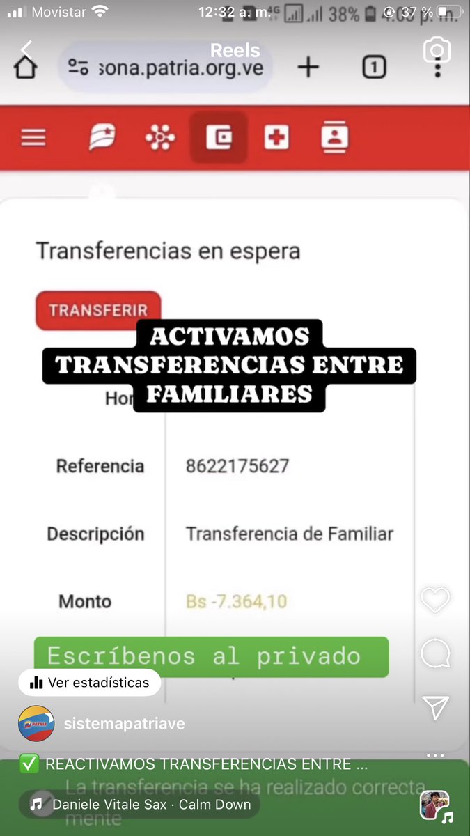 ✅ REACTIVAMOS TRANSFERENCIAS A TERCEROS. Escríbenos #SistemaPatria #ChambaJuvenil #SomosVenezuela #BonosDeLaPatria