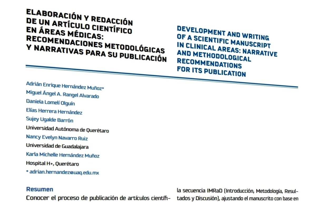 EiDrianDM's tweet photo. A quienes trabajan en Hospitales, sean Profesionistas o estén en formación, les comparto con orgullo mi más reciente publicación. 

https://t.co/siFI9b3gCr

Es sobre como elaborar, organizar y redactar un artículo médico; esperando les sea de utilidad si desean publicar. https://t.co/BPfhksubFQ