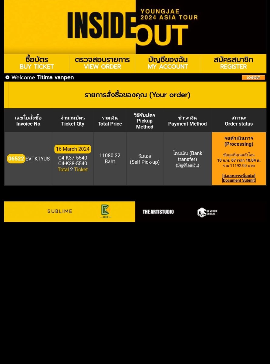 LJB_DefSoul's tweet photo. ปล่อยบัตร #INSIDEOUTYOUNGJAE

วันเสาร​์ที่ 16 มีนาคม
บัตร 5500-
C4 (2ที่ติดกัน)​ ฝั่ง���้าย
เลขที่นั่ง  K 37 K 38 ค่ะ

ปล่อยบัตรตามราคาที่กดเลย ไม่บวกเพิ่มค่า Dm ได้เลยน้า

#INSIDEOUTinBKK  
#INSIDEOUT 
#2024YOUNGJAEinBkk https://t.co/rS1GoZISHV