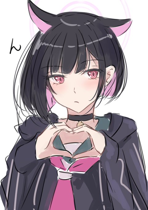 カズサのヘイロー描き忘れてたわ 