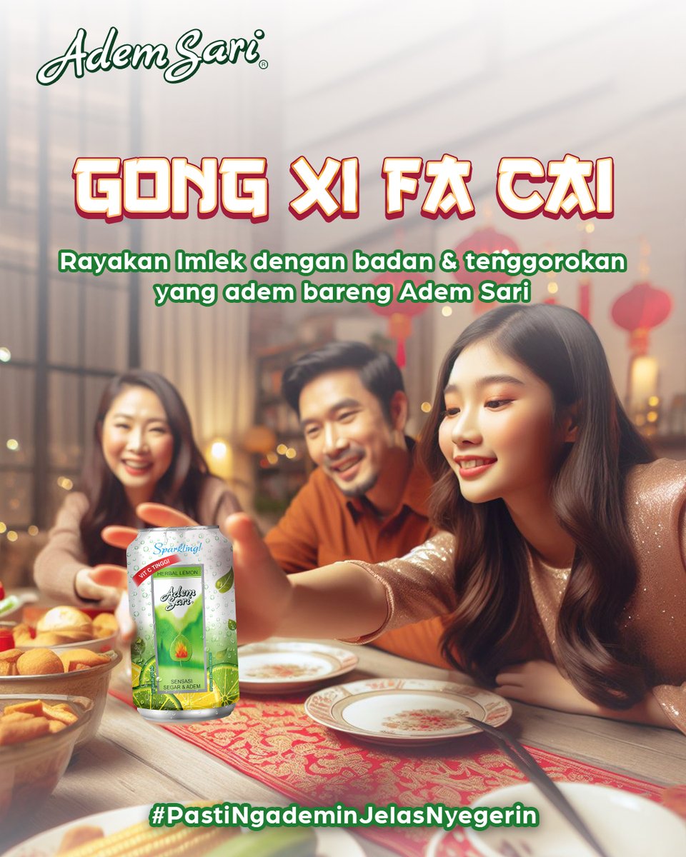 AdemSari_ID's tweet image. Gong Xi Fa Cai 🏮🐉

Semangat ngejar cuan! Jangan lupa jaga kesehatan biar bebas panas dalam dengan minum Adem Sari ya, Geng!

#PastiNgademinJelasNyegerin
#ChineseNewYear 
#Imlek #Lunar