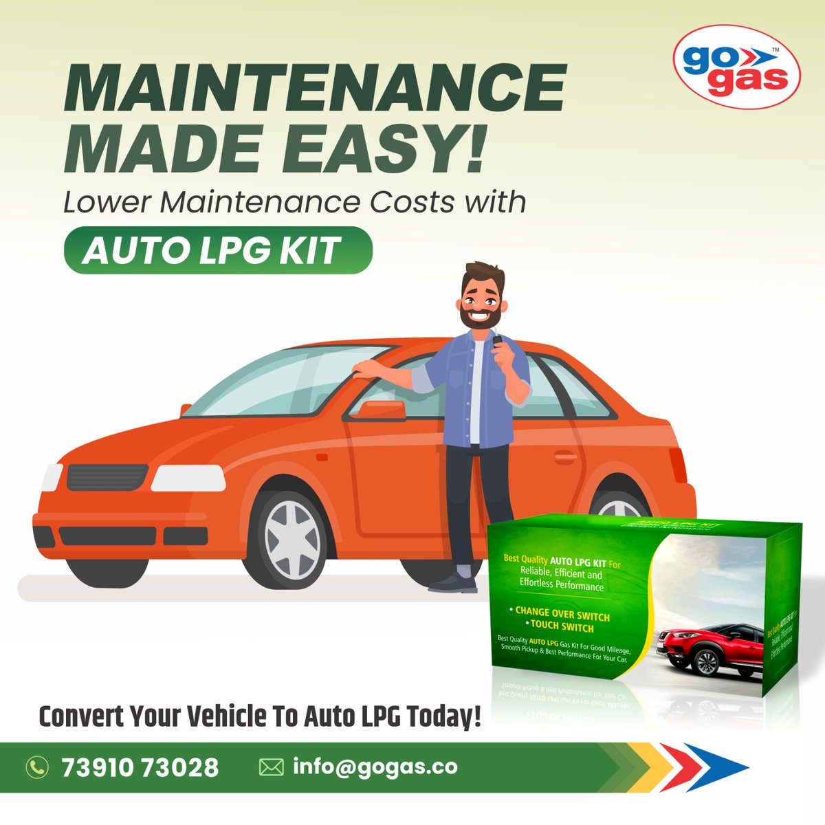 GogasAutoLPG's tweet photo. MAINTENANCE MADE EASY!
Lower Maintenance Costs with AUTO LPG KIT
Convert Your Vehicle To Auto LPG Today!
Call: 73910 73028
.
.
.
#MaintenanceSavings #LPGConversion #AutoLPGKit #VehicleMaintenance #CostEffectiveSolution #AutoLPGConversion #LowerMaintenance #EPFO https://t.co/HhwuYjoa7C