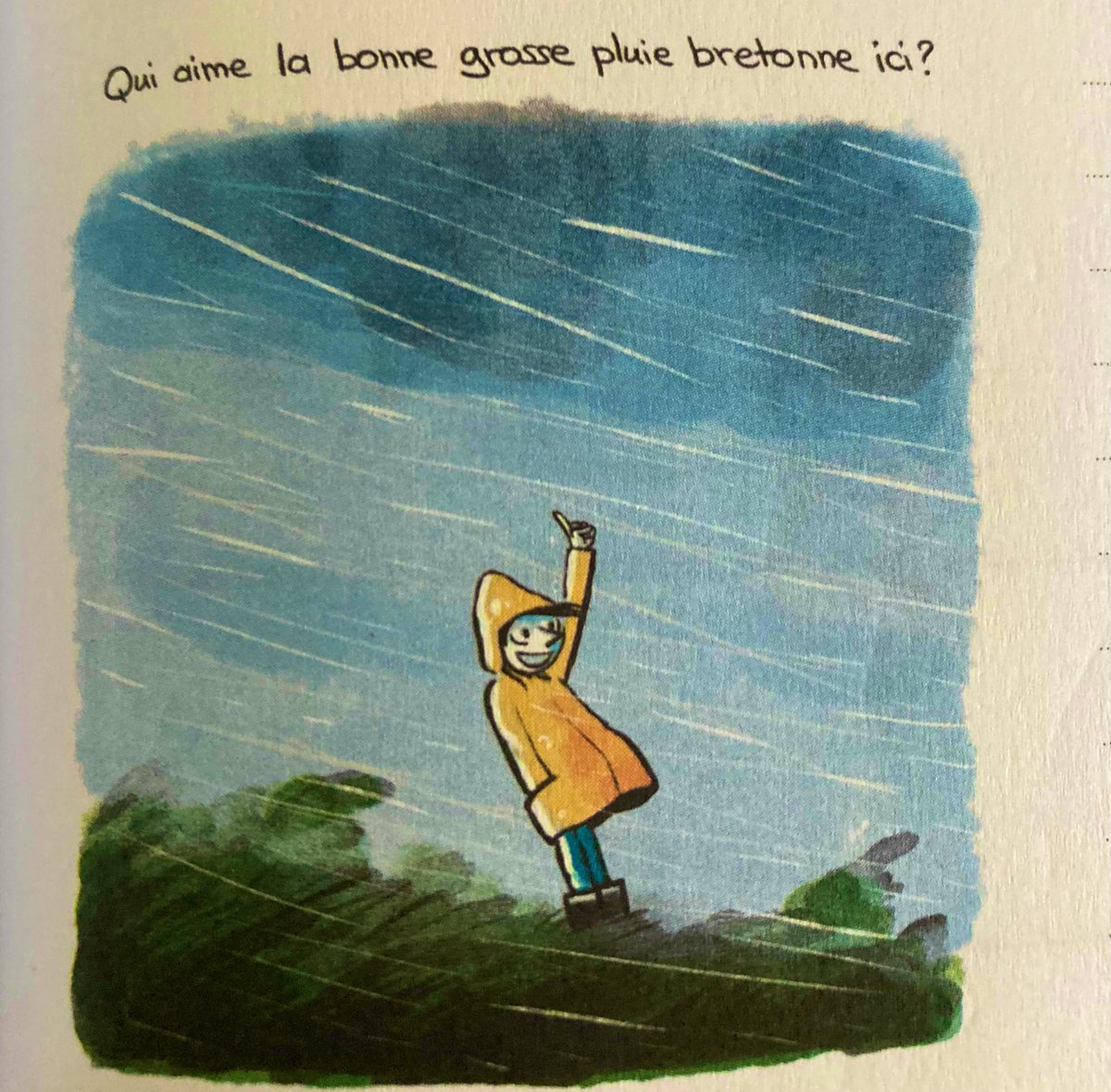 Bon week-end venteux les breizhous et les autres 💨 🌊 #Karlotta #GrandesMarees 
Dessin Riad Sattouf