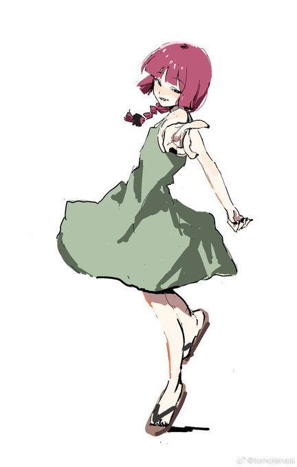 「bangs green dress」 illustration images(Latest)｜2pages