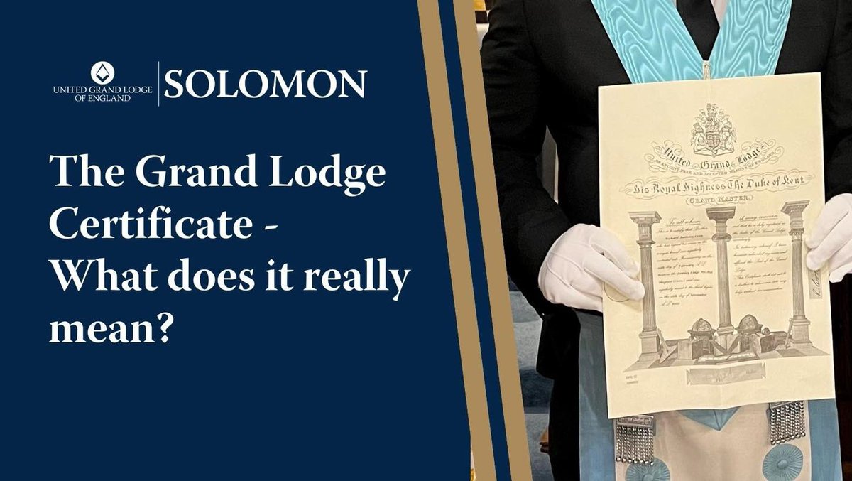 Master Masons are presented with a Grand Lodge Cerificate.
Read about what it means and what it's for here: solomon.ugle.org.uk/pluginfile.php…

United Grand Lodge of England