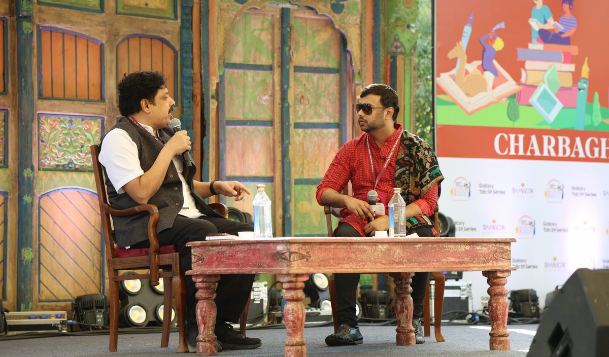 SatyarthNayak's tweet photo. #JLF2024 Thought provoking mytho sessions... Catching up with old author friends... Making new ones from across the globe... Rajwada feasts & dazzling receptions... @JaipurLitFest was all that and more!
#ClarksAmer 🦚 #Mahagatha 🦚 #HarperCollins 🦚 #Crossword https://t.co/3DOWTkgi0e