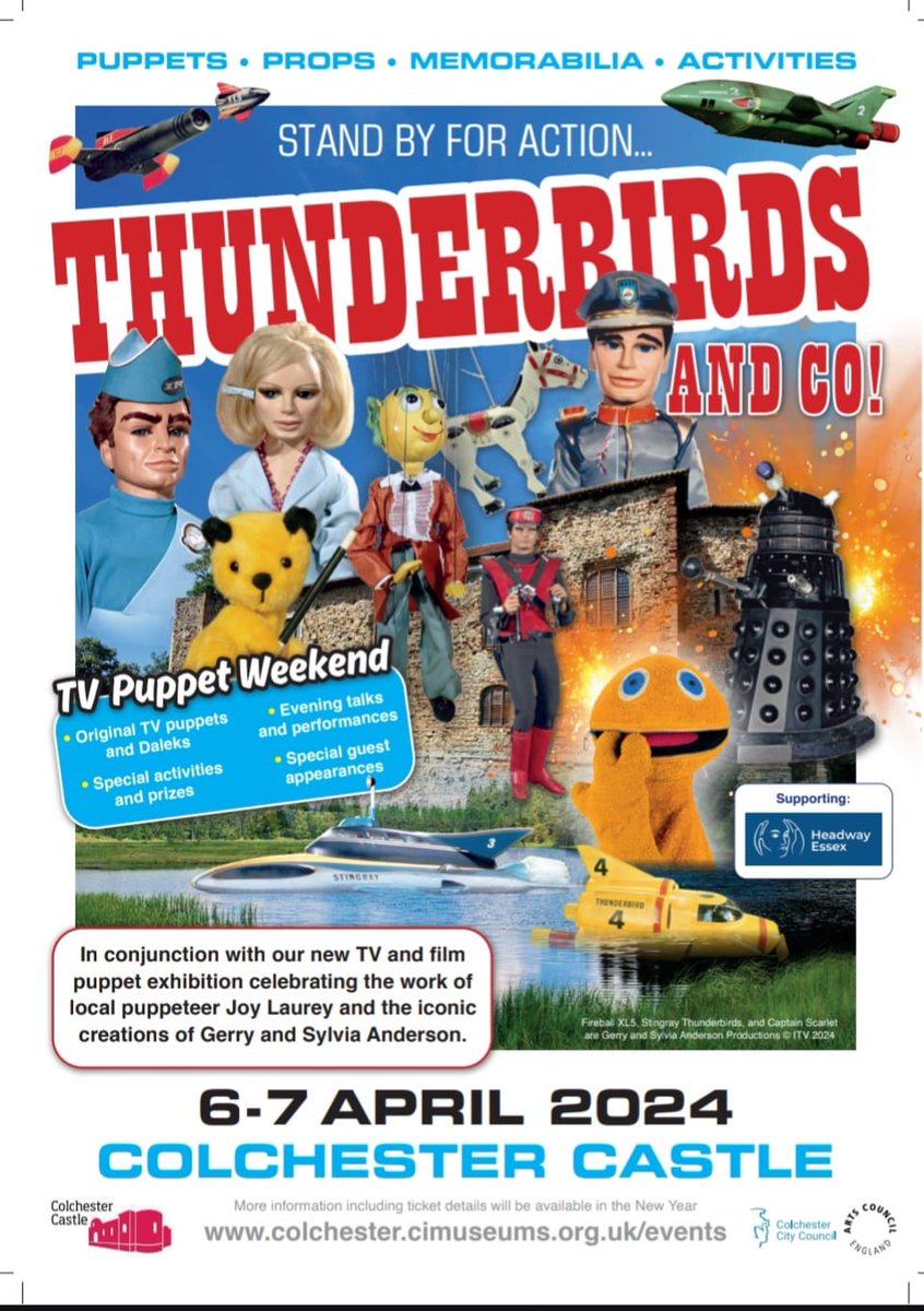 Pop over to Colchester Castle on 6th &amp; 7th April 2024 to help celebrate the work of Gerry &amp; Sylvia Anderson and many others.  #gerryanderson #sylviaanderson #fanderson