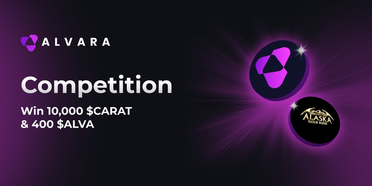Following our fantastic Spaces session yesterday with Alaska Gold Rush, we've teamed up to #giveaway 10,000 $CARAT and 400 $ALVA tokens! 🎉 

To enter:
💠Follow <a href="/AlvaraProtocol/">Alvara</a> and <a href="/alaska_game/">Alaska Gold Rush</a> 
💠RT, like, and tag a friend (1 tag = 1 entry)

Winner announced after #Alvara TGE on