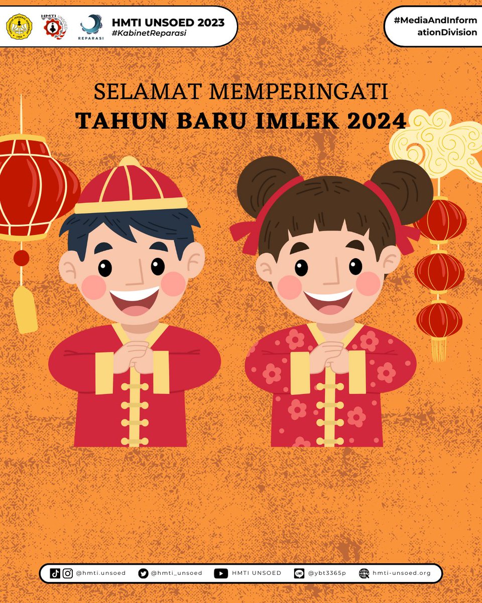 HMTI_Unsoed's tweet image. [TAHUN BARU IMLEK 2024]

Selamat Tahun Baru Imlek 2024! Semoga tahun baru ini membawa kebahagiaan dan kesuksesan. Mari sambut tahun baru dengan semangat baru, harapan yang tinggi 🎊🐯✨

—————
HMTI UNSOED 2024
—————
#KabinetReparasi
#SalamUnity
#JayaJayaKorsa
#HMTIUnsoed2024