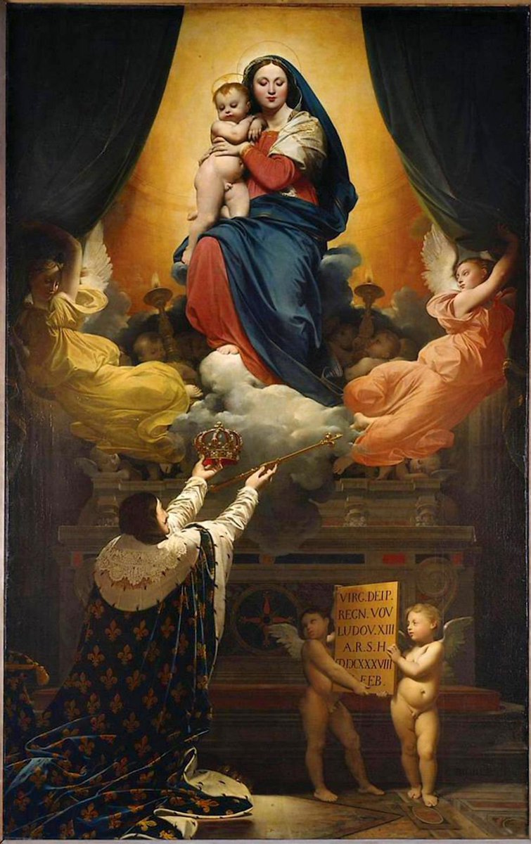 [CHRÉTIENTÉ]
Le 10 février 1638, le vœu de Louis XIII consacre la France à la Sainte Vierge Marie sous le vocable de Notre-Dame de l’Assomption.
_
Peinture : Jean Auguste Ingres, peintre français
Cathédrale de Montauban

#chretiente #consecration #france #viergemarie #louisxiii