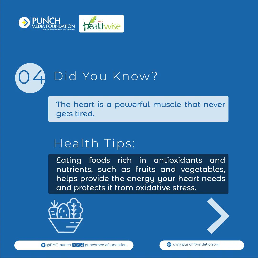 PMF_punch's tweet photo. 🌟 Explore our Facts Carousel to uncover the magic within your heart and discover why it's crucial to give it the love it deserves. 

❤️ Join us in celebrating Heart Health this February!

 Show your heart some extra love! 

@MobilePunch @PMF_punch 

#healthwise https://t.co/Xbr12YGRzG