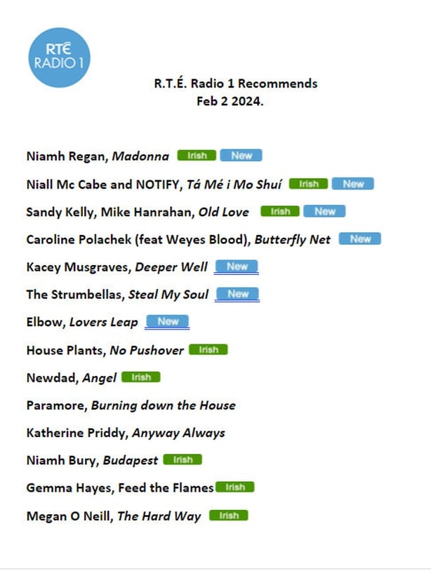 Thanks @RTERadio1 - 3 weeks in a row on the recommends list with 'The Hard Way'! Chuffed 🩵