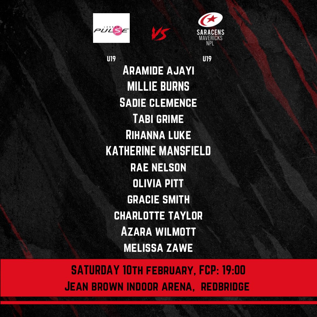 It’s Game Day and here are our Under 21s and Under 19s squads who will play <a href="/PulsePathway/">London Pulse Netball Pathway</a> this evening. 

#BeAMaverick 🖤❤️
#NPL