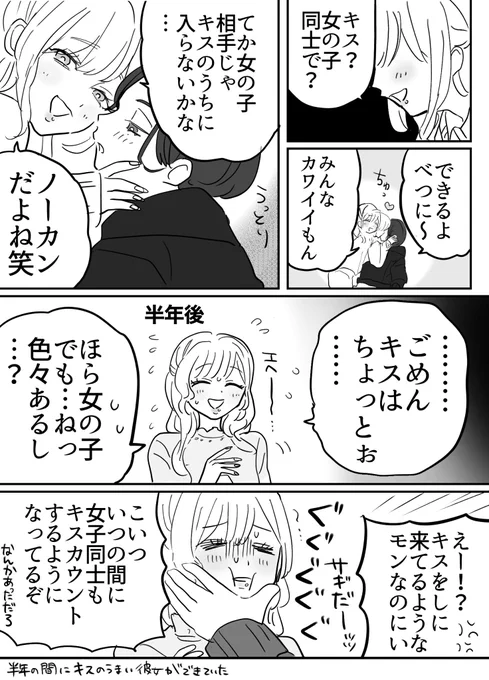 女子会でキスさせてくれる友達
 #創作百合 